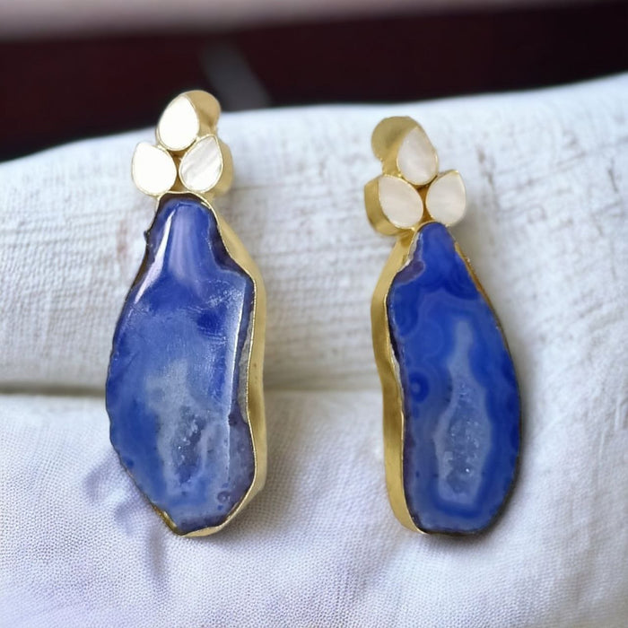 Blue majesty big stone elegance Earring